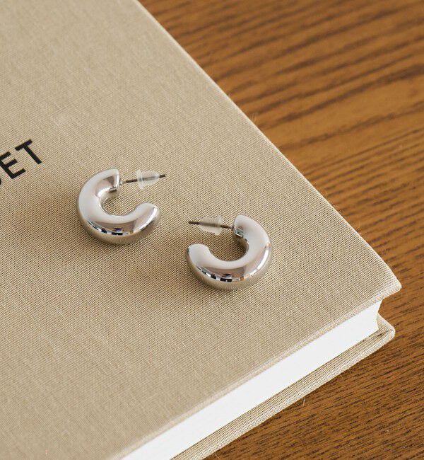 UNITED ARROWS green label relaxing「【WEB限定】チューブ ライン フープピアス 2」|ピアス|SILVER