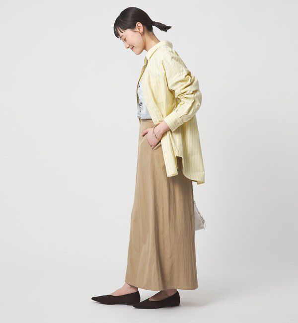 UNITED ARROWS green label relaxing「ツイル Aライン スカート」|フレア|