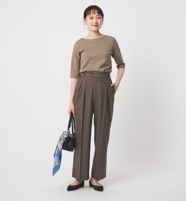 UNITED ARROWS green label relaxing「ボートネック ポンチ プルオーバー カットソー 接触冷感 UVカット」|Tシャツ・カットソー|