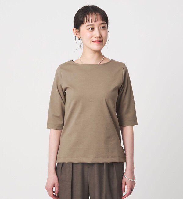 UNITED ARROWS green label relaxing「ボートネック ポンチ プルオーバー カットソー 接触冷感 UVカット」|Tシャツ・カットソー|