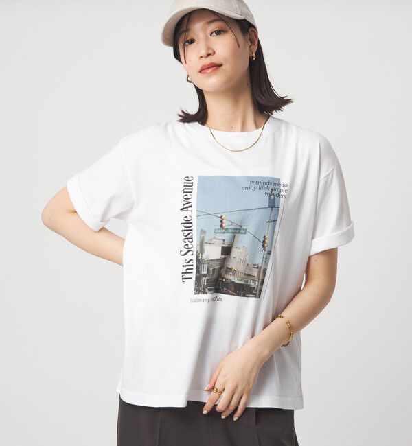 UNITED ARROWS green label relaxing「【WEB限定】＜at ease＞アソート フォトプリント ショートスリーブ カットソー」|Tシャツ・カットソー|