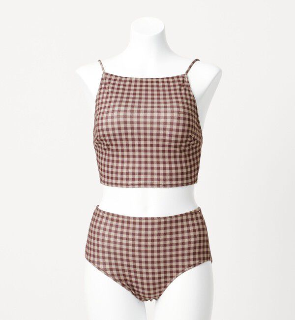 UNITED ARROWS green label relaxing「ハイネックビスチェ チェック柄 A スイムウェア / 水着」|スポーツ|