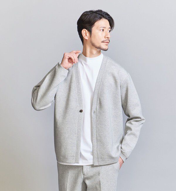 BEAUTY&YOUTH UNITED ARROWS「【WEB限定 WARDROBE SMART】ダブルニット カーディガン/セットアップ対応【抗菌・防臭】」|カーディガン|MD.GRAY
