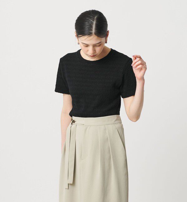 BEAUTY&YOUTH UNITED ARROWS「ジャガード コンパクト ショートスリーブTシャツ」|Tシャツ・カットソー|