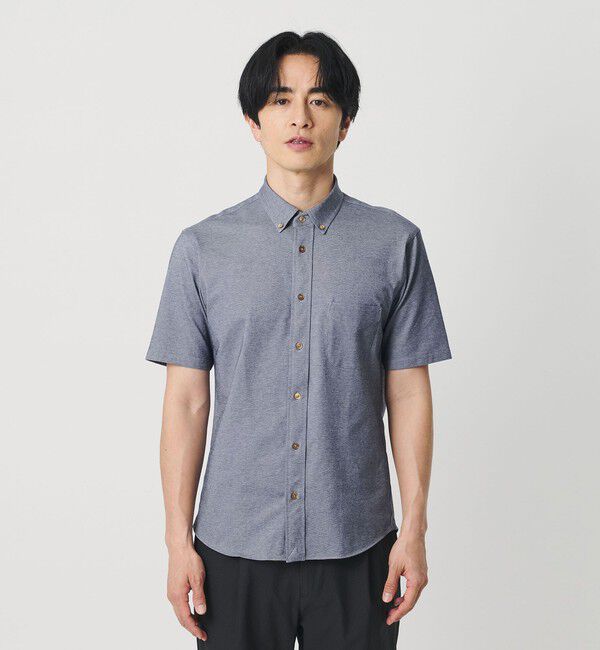 BEAUTY&YOUTH UNITED ARROWS「クイック ストレッチ シャンブレー ボタンダウン 半袖シャツ SLIM型 吸水速乾機能付き」|シャツ・ブラウス|