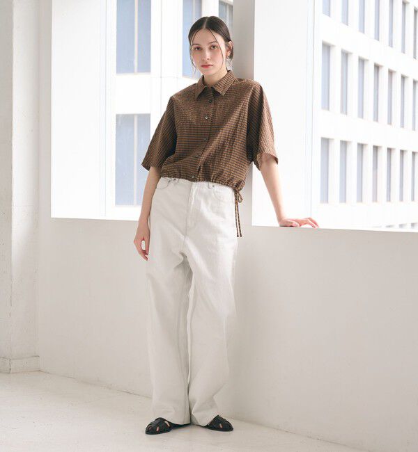 BEAUTY&YOUTH UNITED ARROWS「チェック ドローストリング シャツ ウォッシャブル」|シャツ・ブラウス|