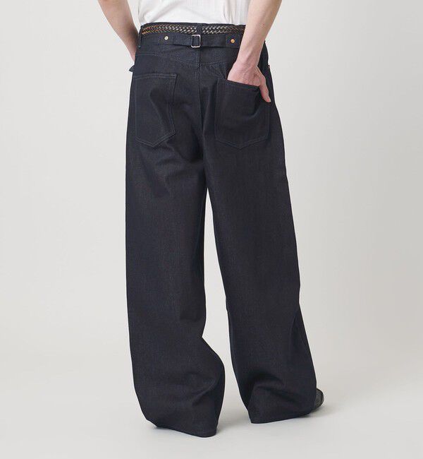 MONKEY TIME「ライトオンス リジッド デニム シンチバック スーパー バギー パンツ」|チノ|