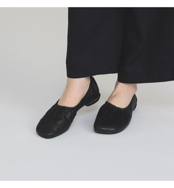 Demi-Luxe BEAMS 「SHISEI / ギャザー バレエシューズ」|パンプス|BLACK