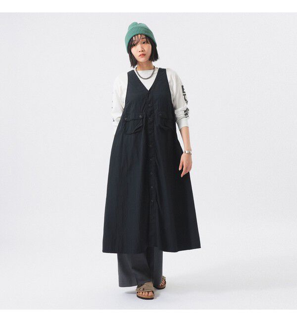 BEAMSBOY「ナイロン タッサー C-1 ノースリーブ ワンピース」|ワンピース|