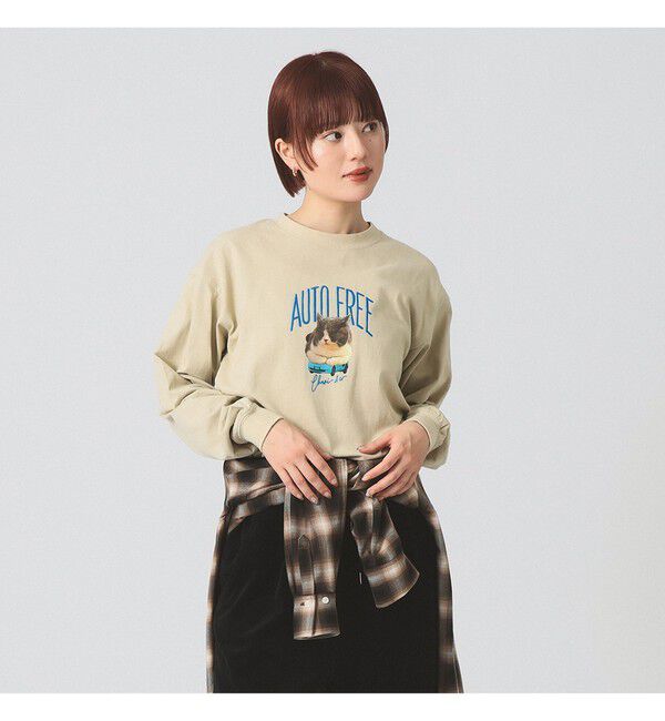 Ray BEAMS 「【別注】CHARI&CO / AMUCHAN AUTO FREE CREW NECK T-SHIRTS」|Tシャツ・カットソー|BEIGE