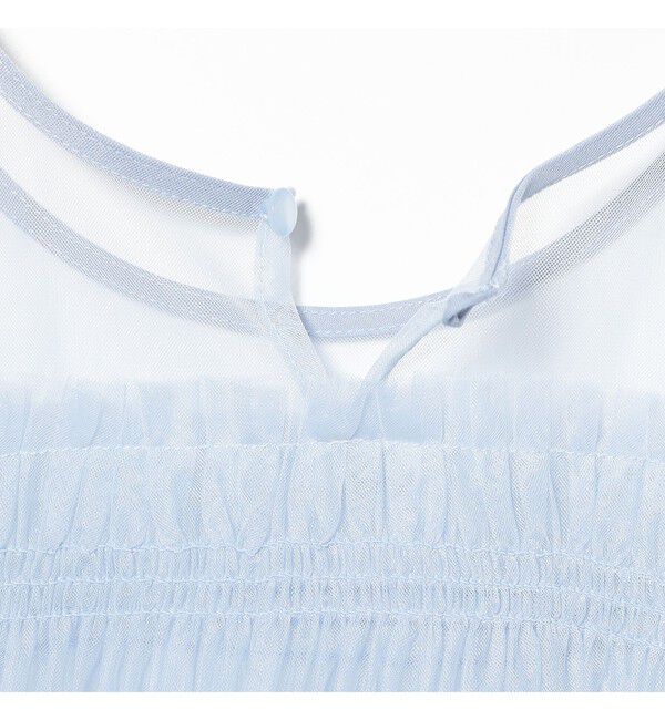 Ray BEAMS 「チュール シャーリング ノースリーブ」|Tシャツ・カットソー|