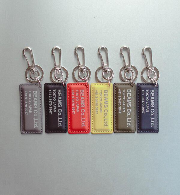 BEAMS「bPr BEAMS / レザー リフレクター TAG キーホルダー」|チャーム・キーホルダー|