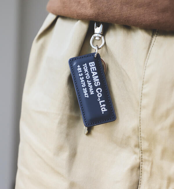 BEAMS「bPr BEAMS / レザー リフレクター TAG キーホルダー」|チャーム・キーホルダー|