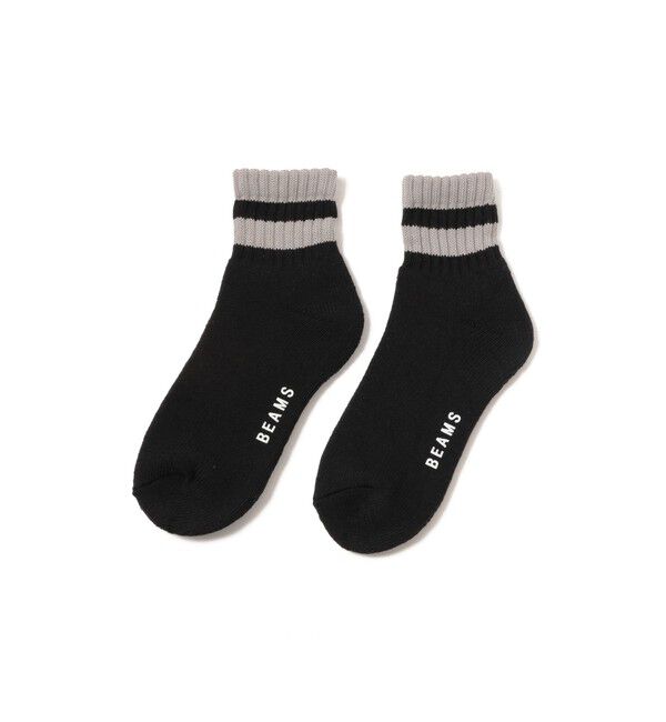 BEAMS「ライン ソックス （2pack）」|ソックス|BLACK②