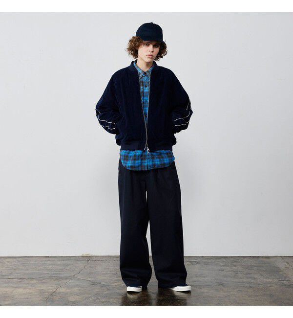 BEAMS「リラックスフィット ベロア スカジャン」|ブルゾン・スタジャン|