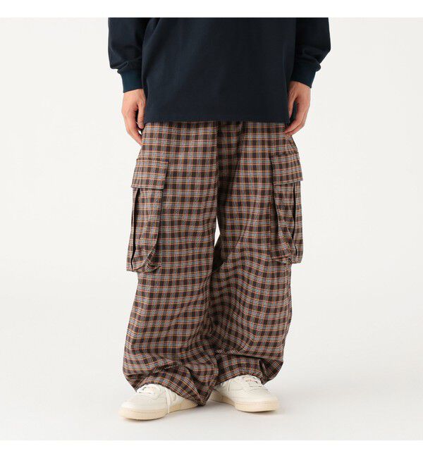 BEAMS「チェック カーゴ パンツ」|チノ|