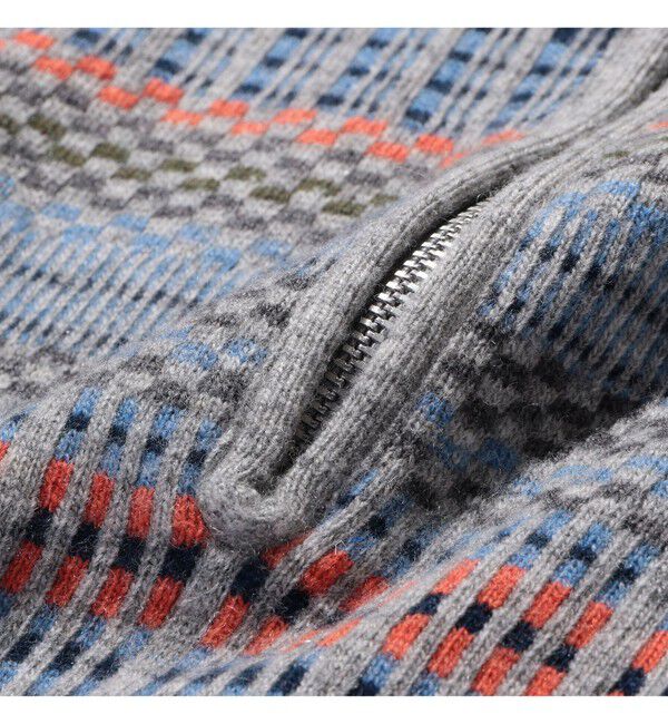 BEAMS PLUS「Half Zip Knit Polo Jacquard」|ポロシャツ|