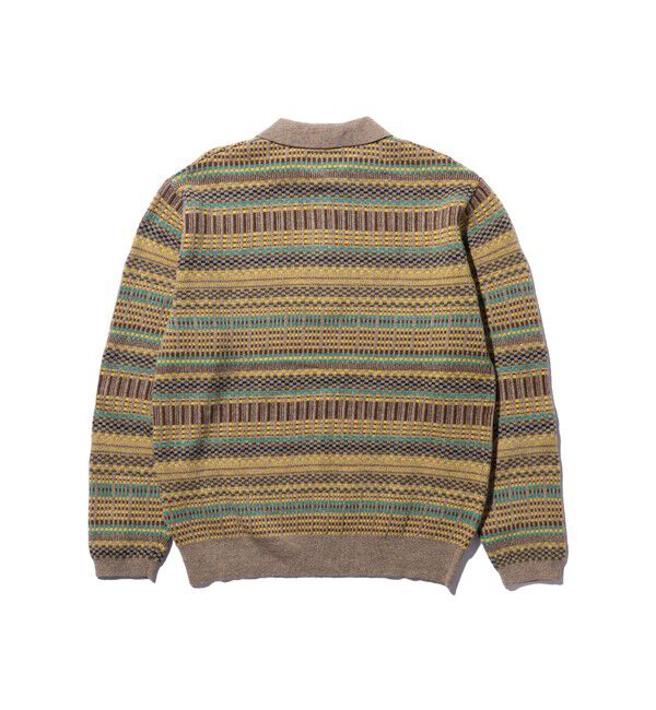 BEAMS PLUS「Half Zip Knit Polo Jacquard」|ポロシャツ|