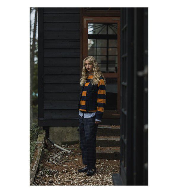 BEAMS PLUS「Hi-neck Rib Stitch Stripe」|ニット・セーター|