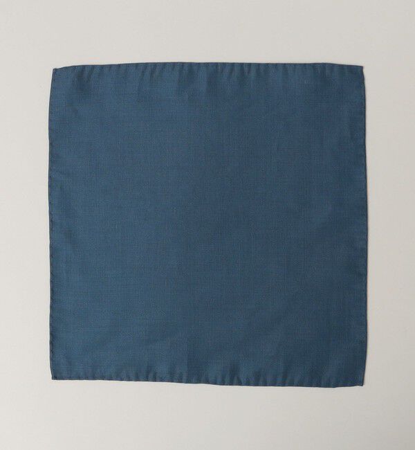 SHIPS「SHIPS:リネン 無地 カラー チーフ」|ハンカチ|コバルトブルー
