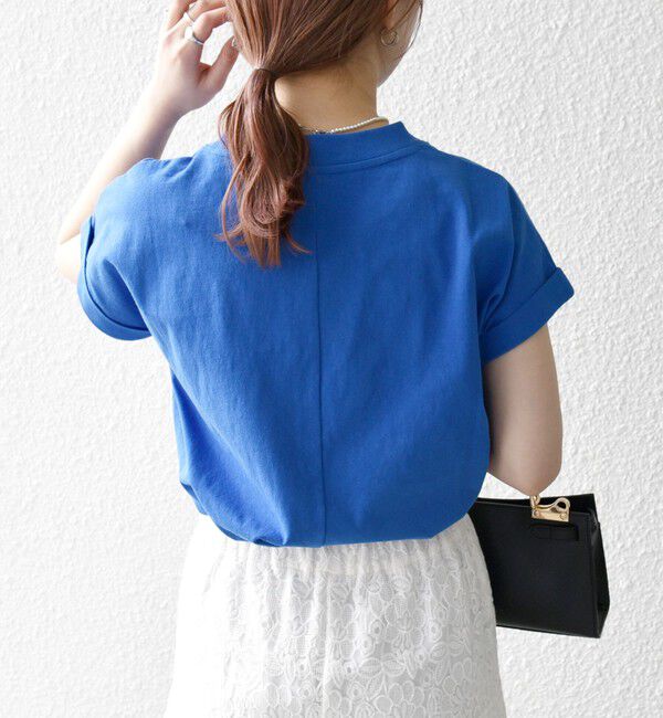 SHIPS any「SHIPS any:〈抗菌防臭/洗濯機可能〉USAコットン フレンチスリーブ TEE」|Tシャツ・カットソー|