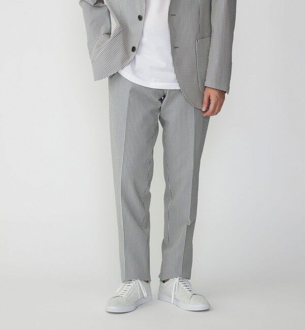 SHIPS「SHIPS: <セットアップ対応> イージー シアサッカー ストレッチ パンツ」|チノ|