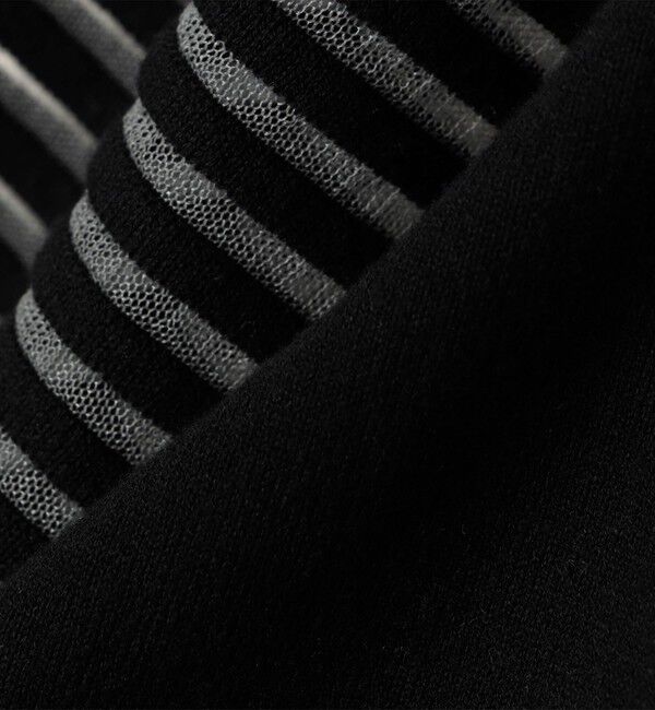 quaranciel「quaranciel:〈手洗い可能〉シアー ボーダー ボリュームスリーブ プルオーバー」|ニット・セーター|