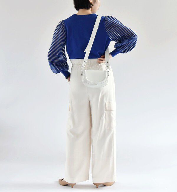 quaranciel「quaranciel:〈手洗い可能〉シアー ボーダー ボリュームスリーブ プルオーバー」|ニット・セーター|