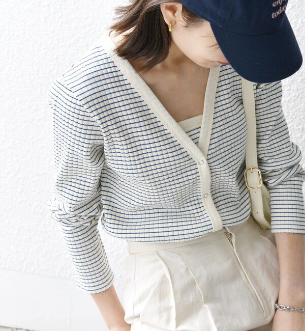 SHIPS any「SHIPS any:〈洗濯機可能〉テレコ ベアトップ セット カーディガン」|カーディガン|