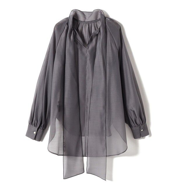 SHIPS for women「〈手洗い可能〉オーガンジー リボン ブラウス」|シャツ・ブラウス|