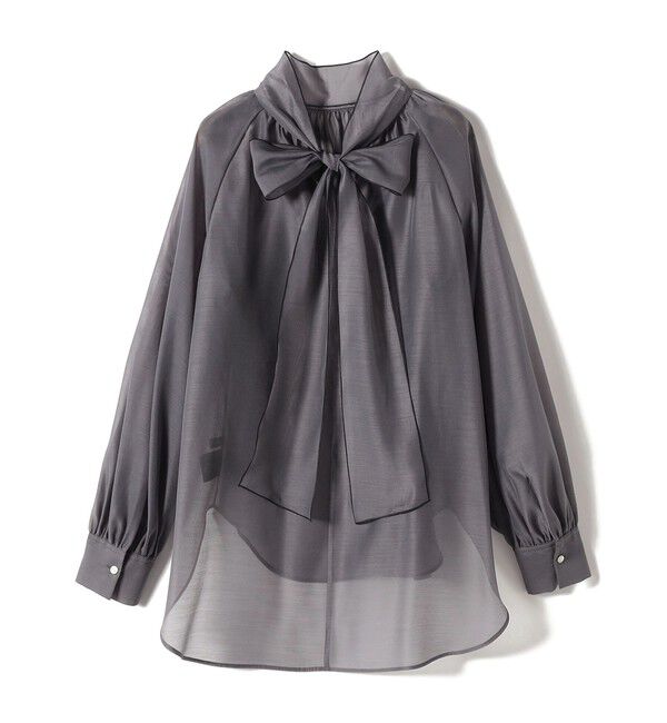 SHIPS for women「〈手洗い可能〉オーガンジー リボン ブラウス」|シャツ・ブラウス|