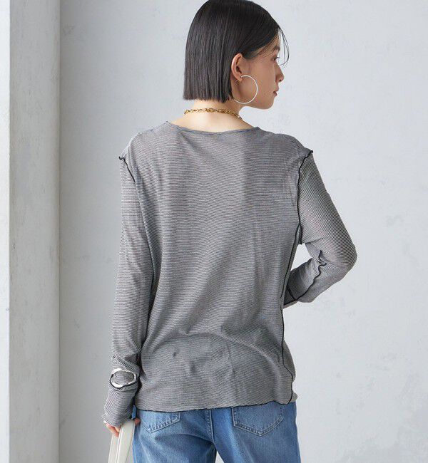 SHIPS for women「〈手洗い可能〉シアー ストレッチ クルーネック プルオーバー」|Tシャツ・カットソー|