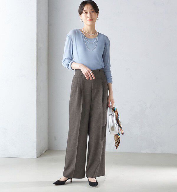 SHIPS for women「〈手洗い可能〉シアー ストレッチ クルーネック プルオーバー」|Tシャツ・カットソー|