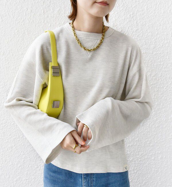 SHIPS for women「〈洗濯機可能〉ワイド スリーブ ワッフル プルオーバー」|Tシャツ・カットソー|オートミール
