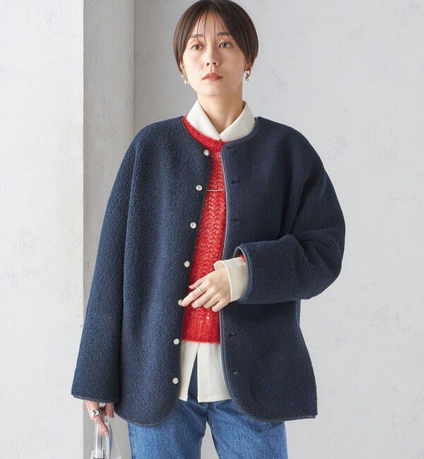 SHIPS for women「〈手洗い可能〉リバーシブル ボア &times; フリース ブルゾン」|ブルゾン・スタジャン|