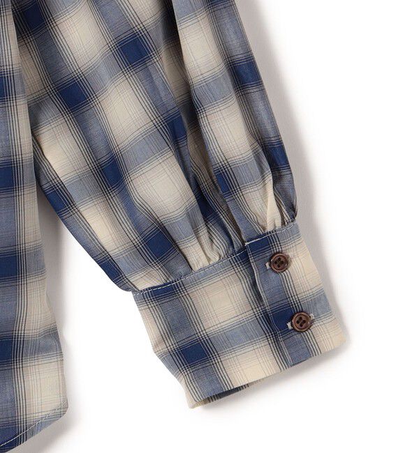 SHIPS Colors 「SHIPS Colors:〈手洗い可能〉オンブレチェック フリルネック ブラウス」|シャツ・ブラウス|