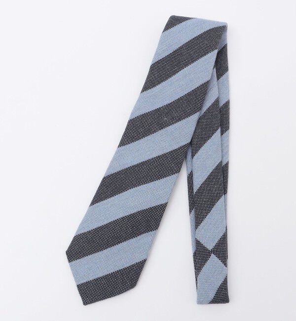 SHIPS「Errico Formicola: ウール/シルク ストライプ ネクタイ」|ネクタイ・蝶ネクタイ|ライトブルー