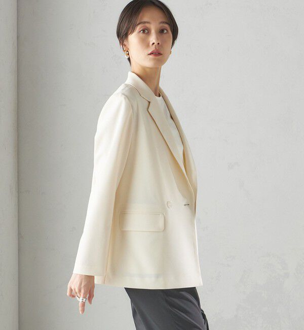 SHIPS for women「〈手洗い可能〉ツイル ダブル ジャケット（セットアップ対応）」|テーラードジャケット|