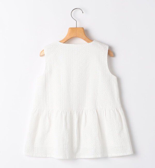 SHIPS KIDS「SHIPS KIDS:140～150cm / レース ペプラム ノースリーブ ブラウス」|シャツ・ブラウス|