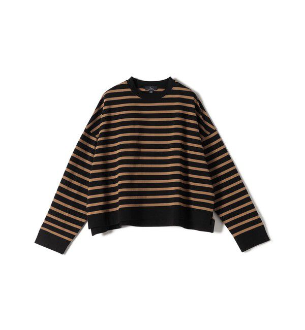 SHIPS for women「SHIPS Primary Navy Label:コットン ボーダー クルーネック プルオーバー」|Tシャツ・カットソー|キャメル