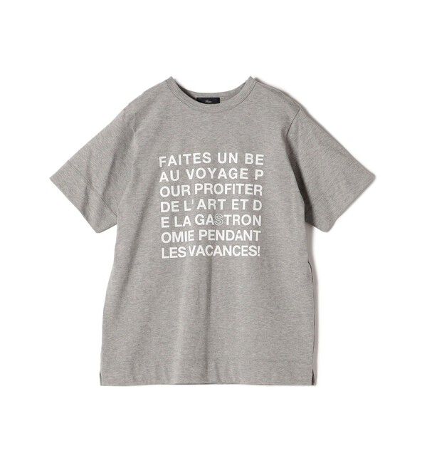 SHIPS for women「SHIPS Primary Navy Label:ロゴ TEE」|Tシャツ・カットソー|ライトグレー