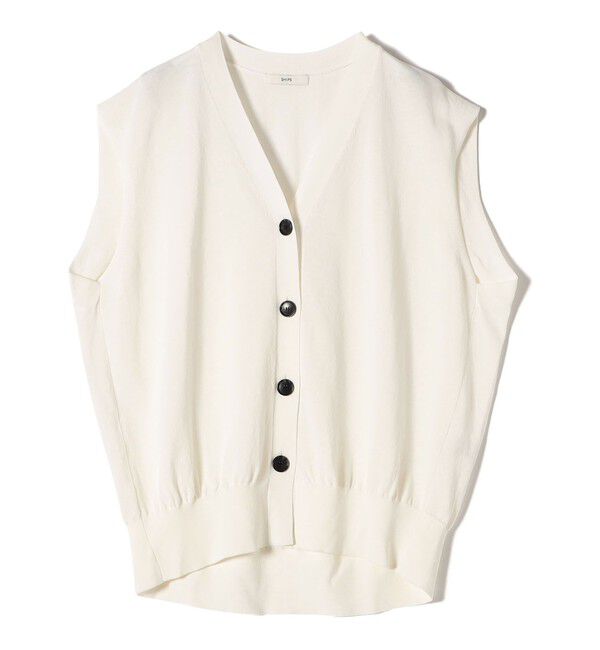 SHIPS for women「〈接触冷感 / 手洗い可能〉アイスコットン フレンチ スリーブ ジレ カーディガン」|ベスト・ジレ|