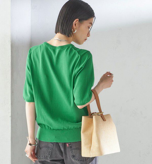 SHIPS for women「〈接触冷感 / 手洗い可能〉アイスコットン ショート スリーブ プルオーバー」|ニット・セーター|