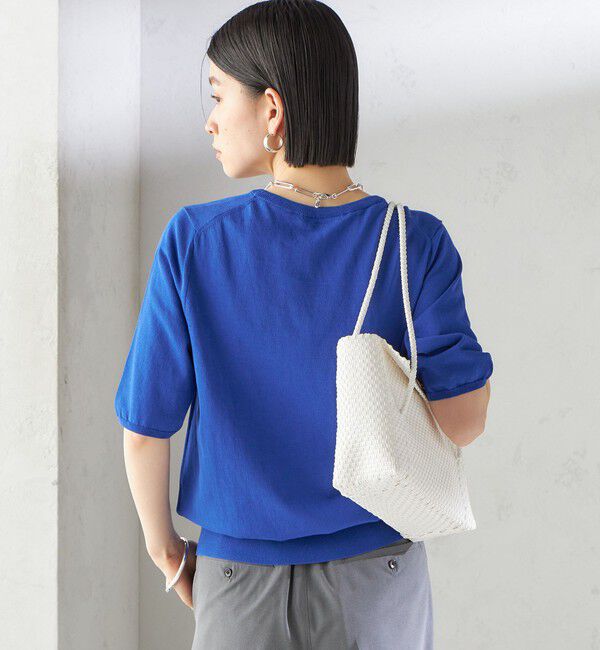 SHIPS for women「〈接触冷感 / 手洗い可能〉アイスコットン ショート スリーブ プルオーバー」|ニット・セーター|