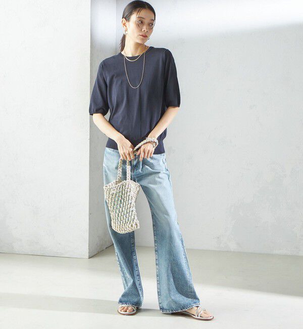 SHIPS for women「〈接触冷感 / 手洗い可能〉アイスコットン ショート スリーブ プルオーバー」|ニット・セーター|