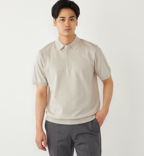 SHIPS Colors 「SHIPS Colors:〈洗濯機可能〉14G 天竺 ニット ポロシャツ」|ポロシャツ|ライトグレー