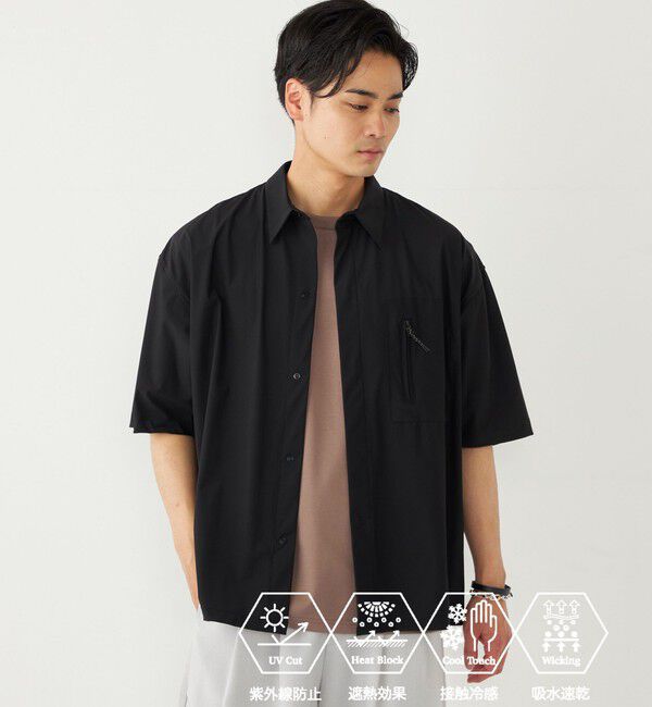 SHIPS Colors 「SHIPS Colors:〈UVカット・接触冷感・吸水速乾〉COOL TOUCH シャツ」|シャツ・ブラウス|ブラック