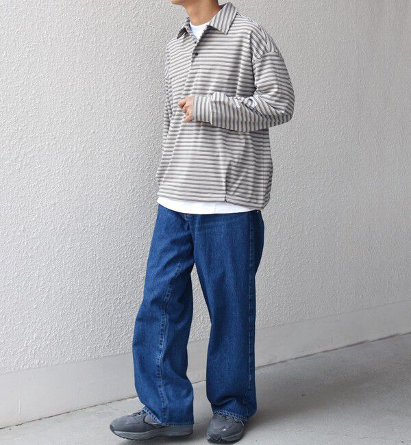 SHIPS any「SHIPS any: ブラッシュド マルチボーダー ヘムタック スピンドル ポロシャツ◇」|ポロシャツ|