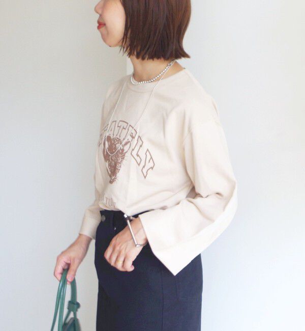 SHIPS for women「【WEB限定】〈洗濯機可能〉七分袖 ワイド スリーブ プリント スウェット」|スウェット・ジャージ|