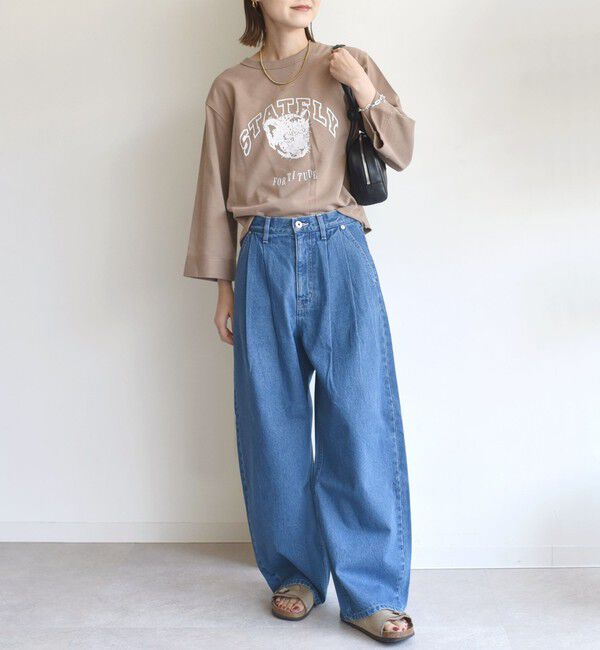 SHIPS for women「【WEB限定】〈洗濯機可能〉七分袖 ワイド スリーブ プリント スウェット」|スウェット・ジャージ|